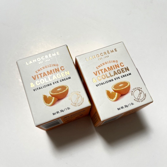 Lot 2x New Lanocrème Energizing Vitamin C & Collagen Vitalizing Eye Cream 30g - Picture 2 of 3